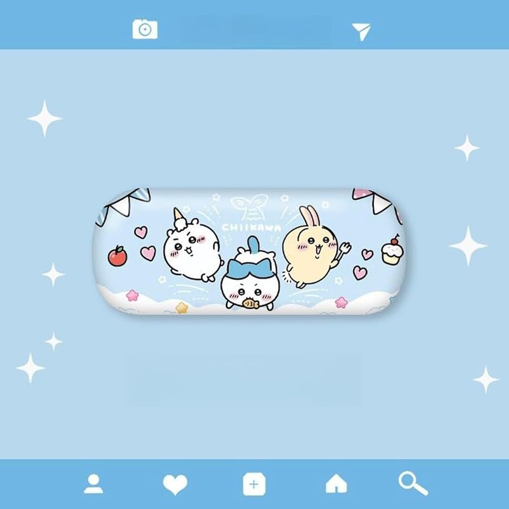 ちいかわ★メガネケース★ちらし柄★ブルー ☆ちいかわ☆メガネケース☆ちらし柄☆ブルー☆レア♪☆